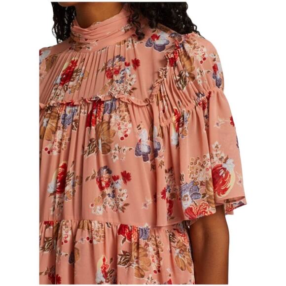 Cinq á Sept NWOT Jamie Floral Georgette Maxi Dress Size 6 Tiered Ruffle Chiffon - Picture 12 of 13